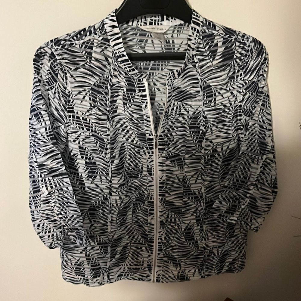 Christopher & Banks Size Medium Zip Up Top Like New Condition